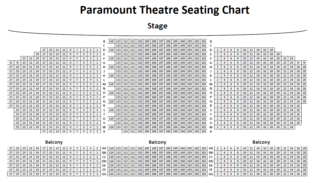 Bader Theatre Seating Chart